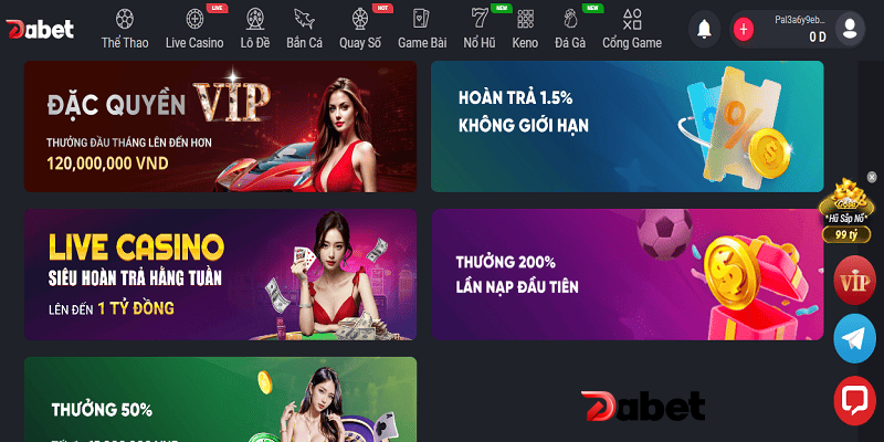 dabet khuyến mãi 2025